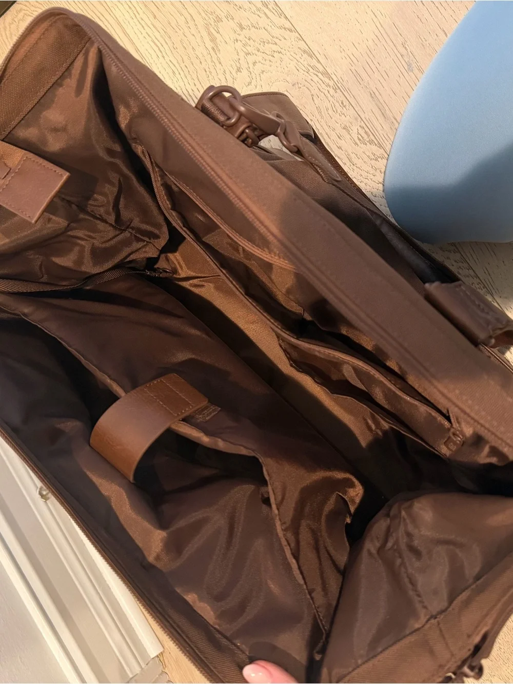 BEIS Brown Travel Briefcase with Adjustable Shoulder Strap